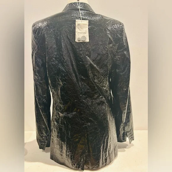 Black shiny  blazer. Women’s Helmut Lang wet-look black jacket/blazer 8 - Picture 15 of 16